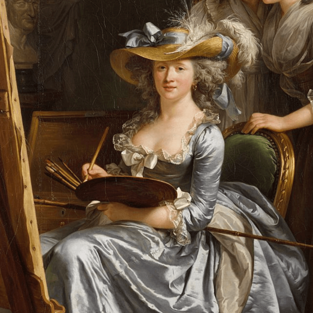 Adélaïde Labille-Guiard (1785) Detalle: Autorretrato con dos alumnas